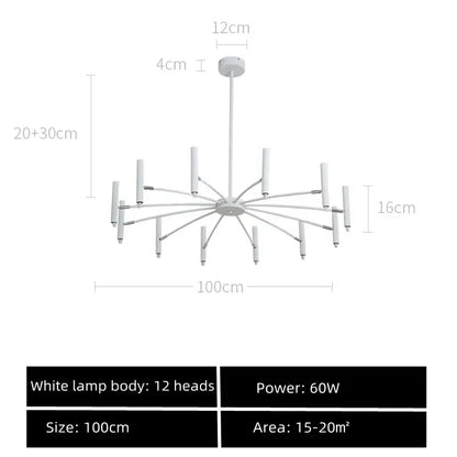 Modern black sputnik chandelier living room metal light fixture