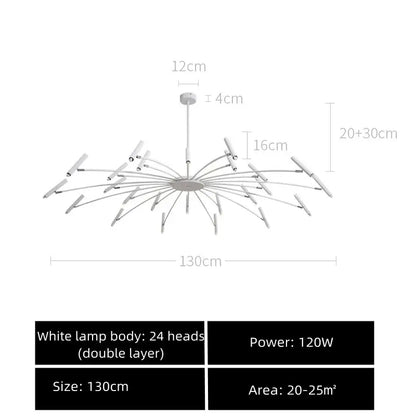 Modern black sputnik chandelier living room metal light fixture