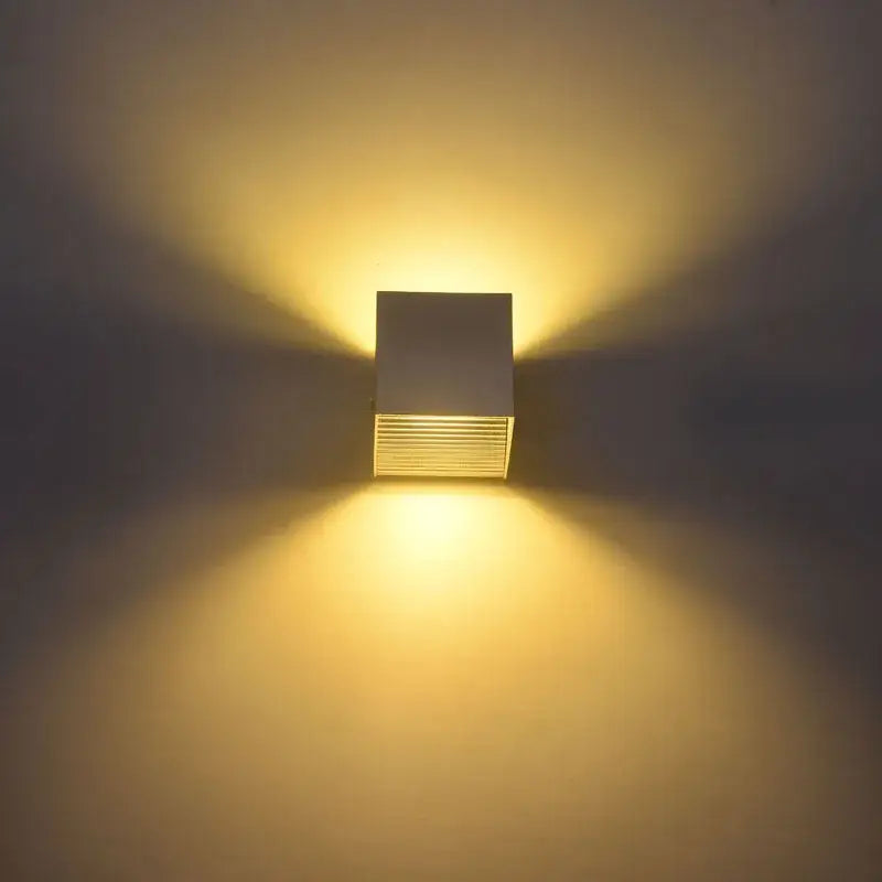 Modern black square 12w cob led wall lamp living room light