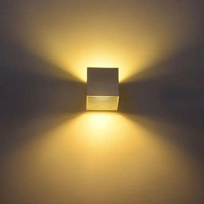 Modern black square 12w cob led wall lamp living room light