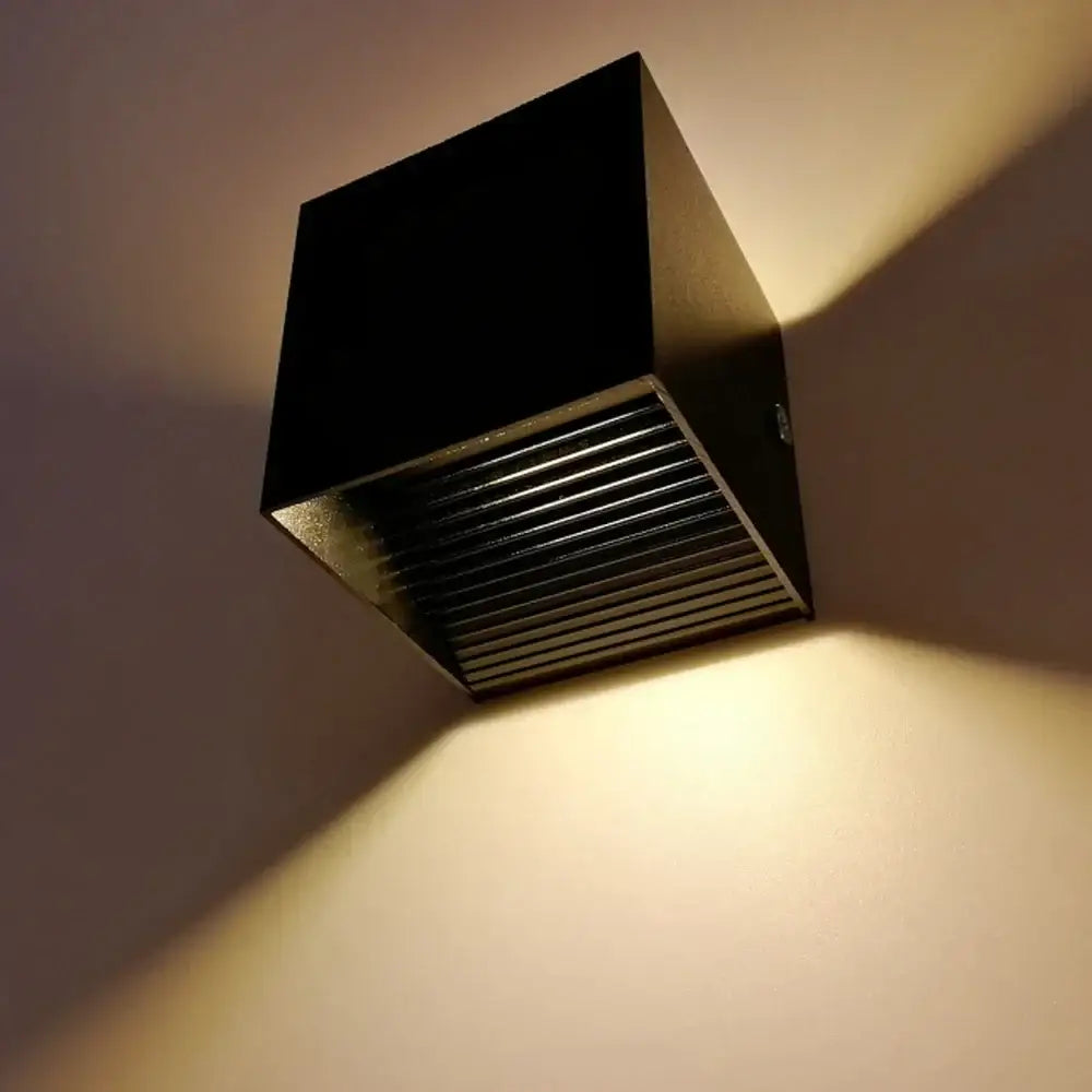 Modern black square 12w cob led wall lamp living room light