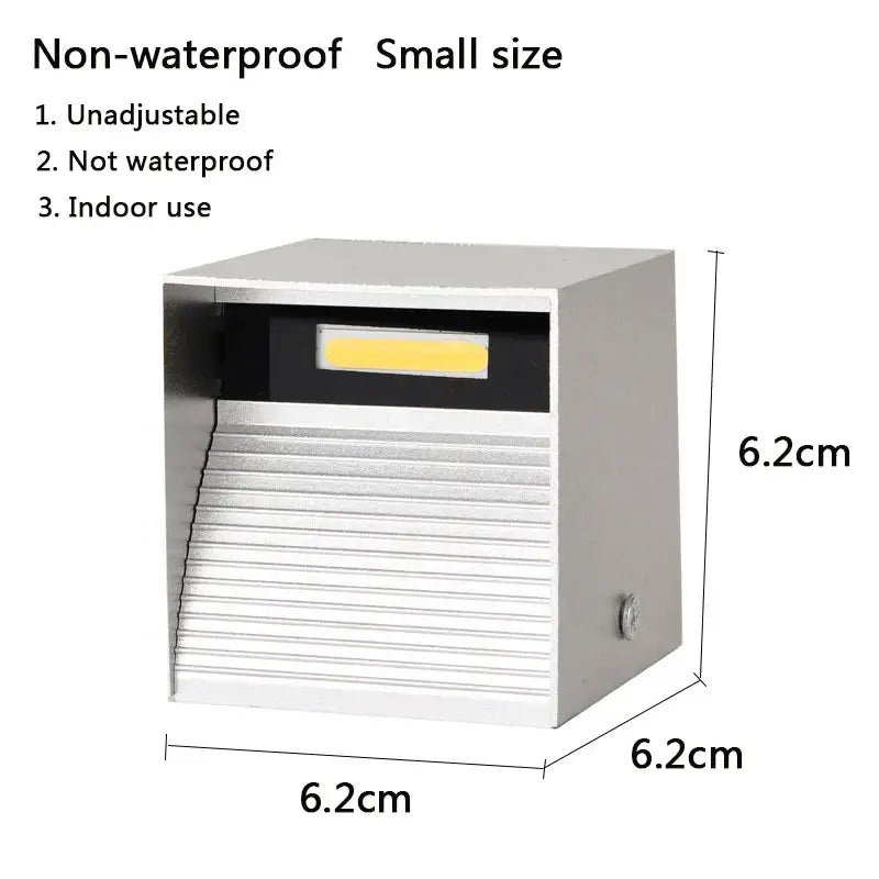 Modern black square 12w cob led wall lamp living room light