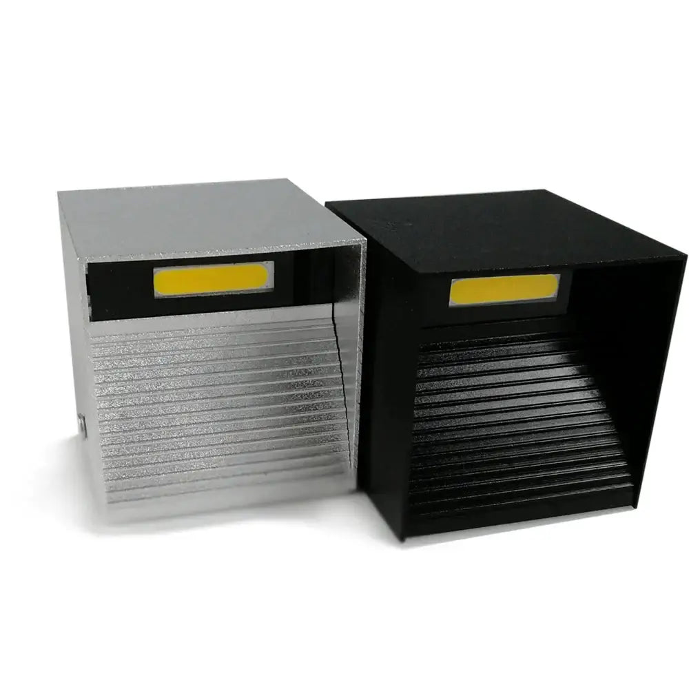 Modern black square 12w cob led wall lamp living room light
