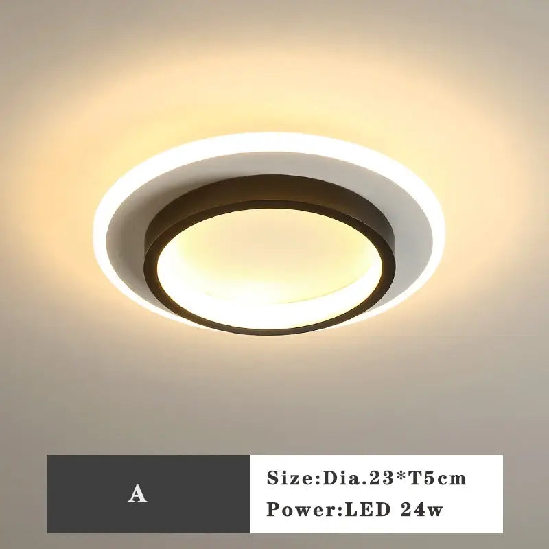 Modern black square led ceiling lamp bedroom lighting