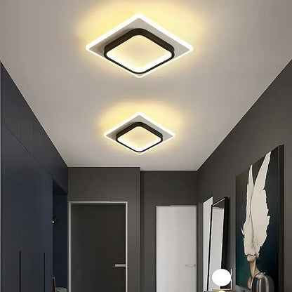 Modern black square led ceiling lamp bedroom lighting