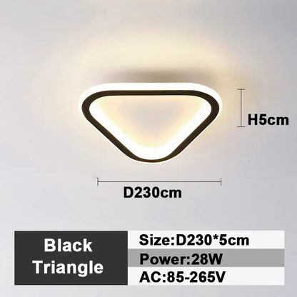 Modern black square led ceiling lamp bedroom lighting