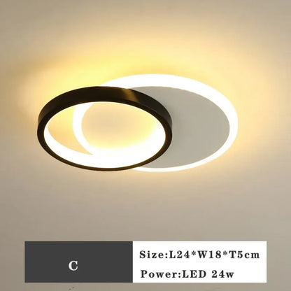 Modern black square led ceiling lamp bedroom lighting