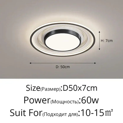 Modern black square led ceiling light for living room dimming