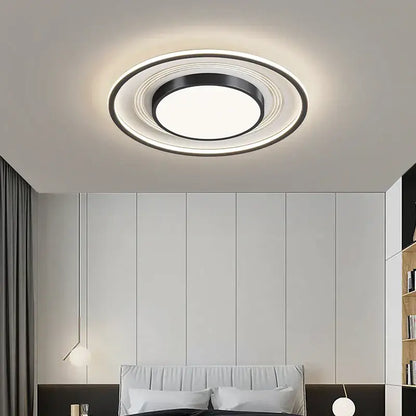 Modern black square led ceiling light for living room dimming