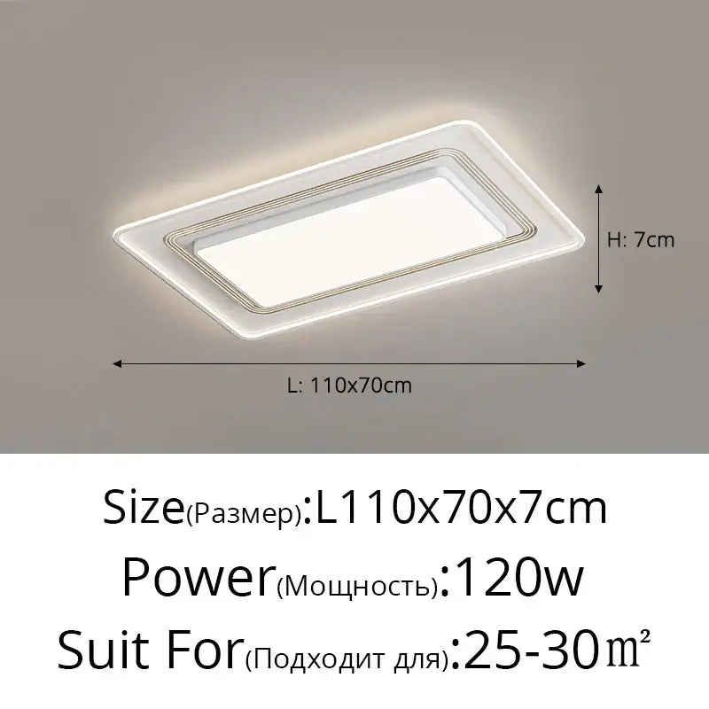 Modern black square led ceiling light for living room dimming