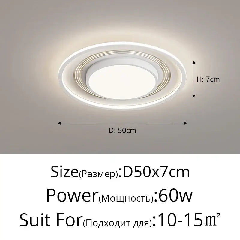 Modern black square led ceiling light for living room dimming