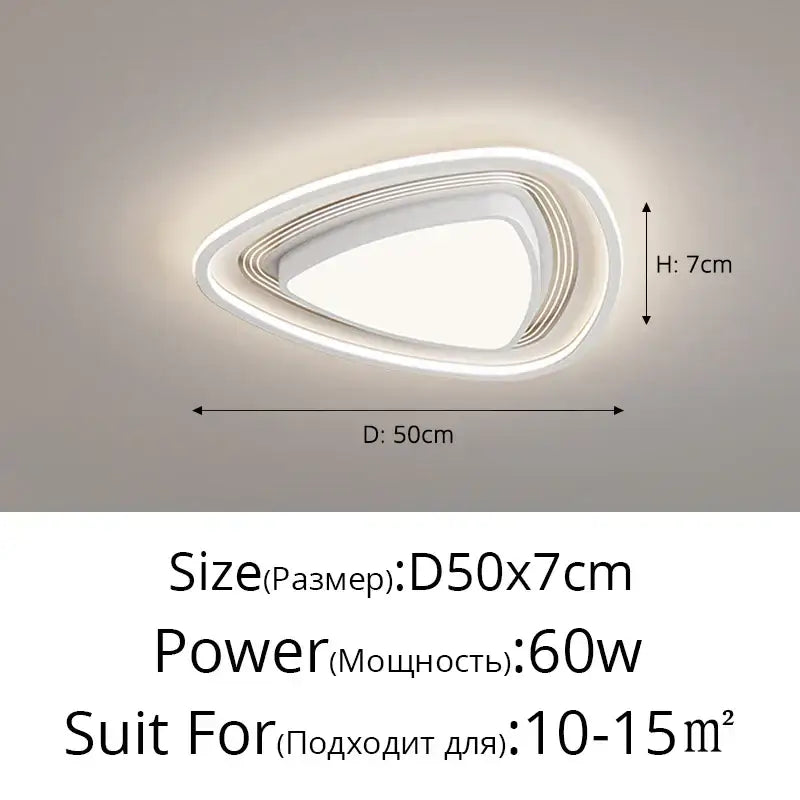 Modern black square led ceiling light for living room dimming