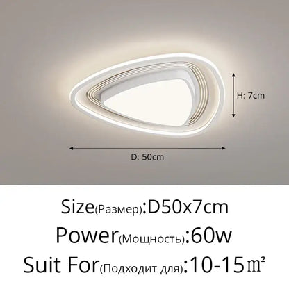 Modern black square led ceiling light for living room dimming