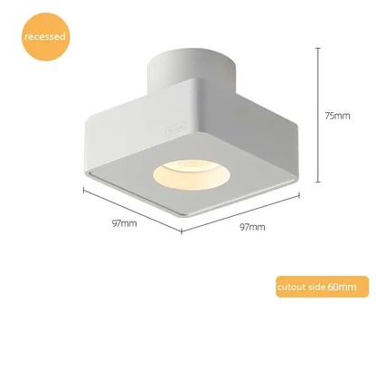 Modern black square led surface mount ceiling light bedroom spotlight