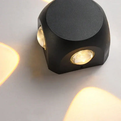 Modern black square led wall light garden sconce outdoor decor