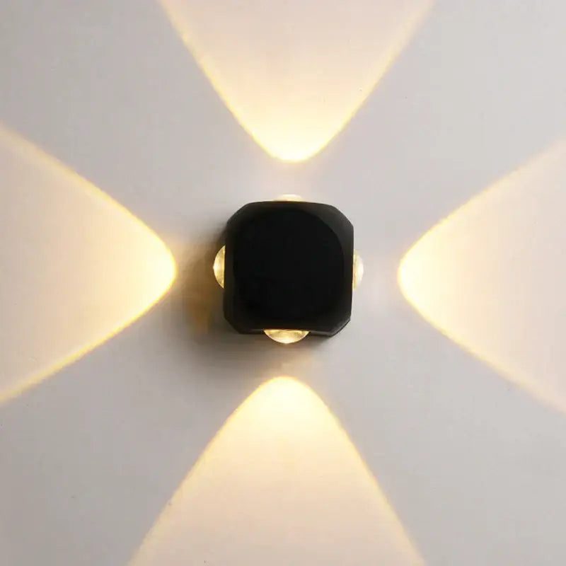 Modern black square led wall light garden sconce outdoor decor