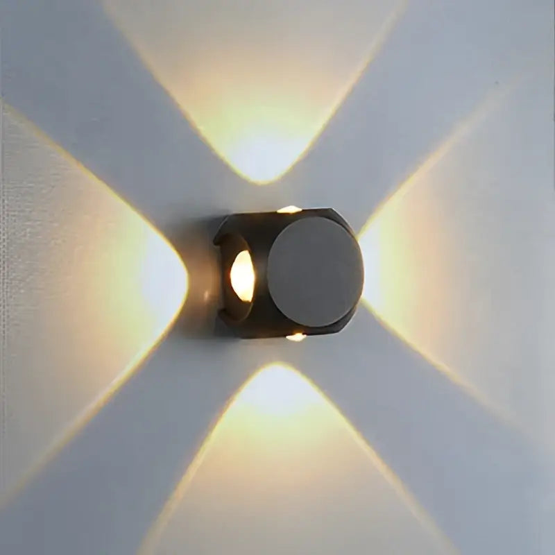 Modern black square led wall light garden sconce outdoor decor