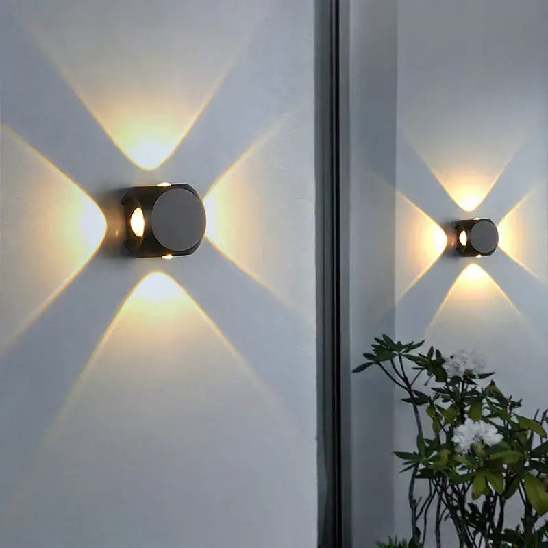Modern black square led wall light garden sconce outdoor decor