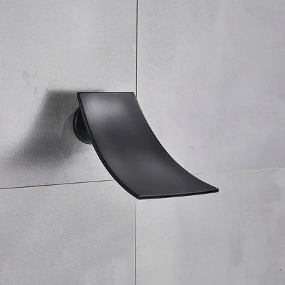 Modern black square shower faucet set bathroom led rainfall head