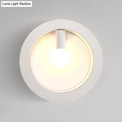 Modern black square wall sconce lamp bathroom frosted glass light