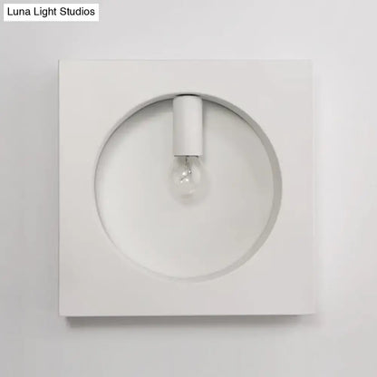 Modern black square wall sconce lamp bathroom frosted glass light