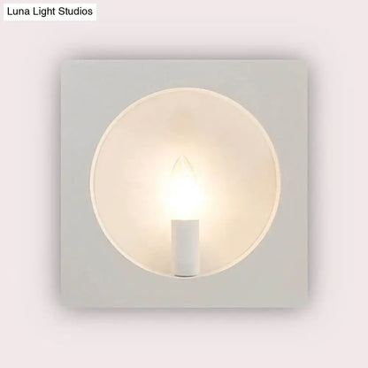 Modern black square wall sconce lamp bathroom frosted glass light