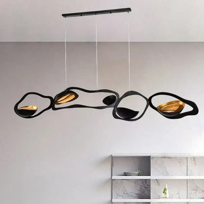 Modern black stainless steel abstract chandelier living room light