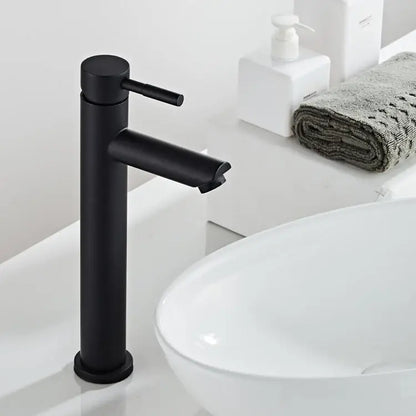 Modern black stainless steel basin faucet bathroom sink mixer