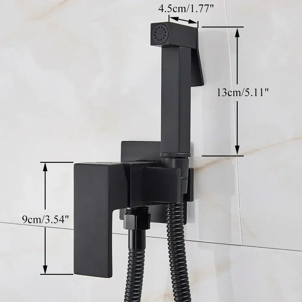 Modern black & stainless steel brass bidet faucet bathroom sprayer