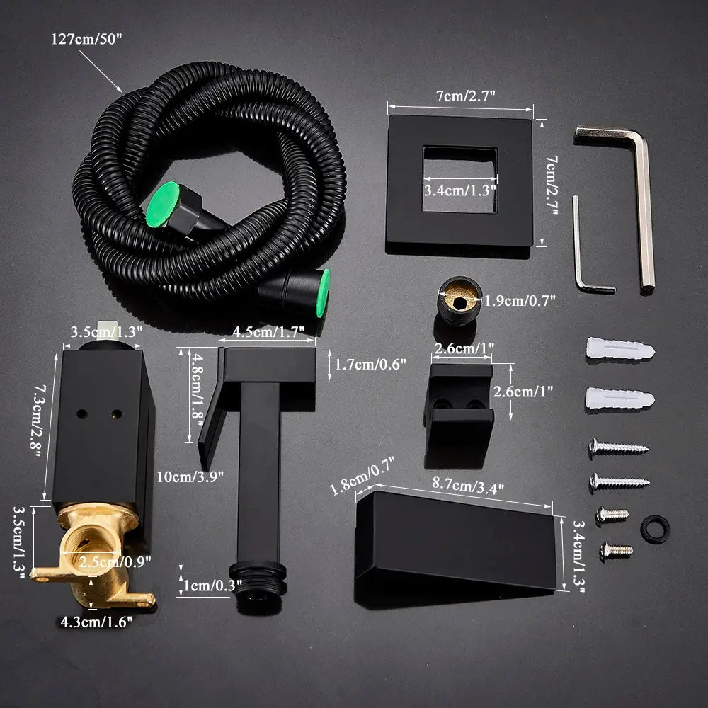 Modern black & stainless steel brass bidet faucet bathroom sprayer