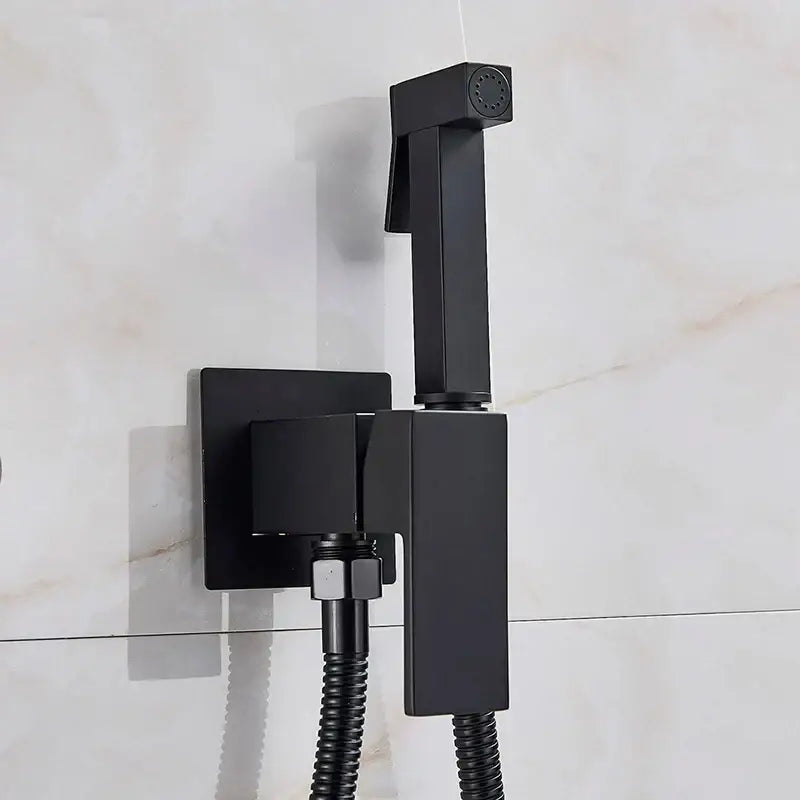 Modern black & stainless steel brass bidet faucet bathroom sprayer