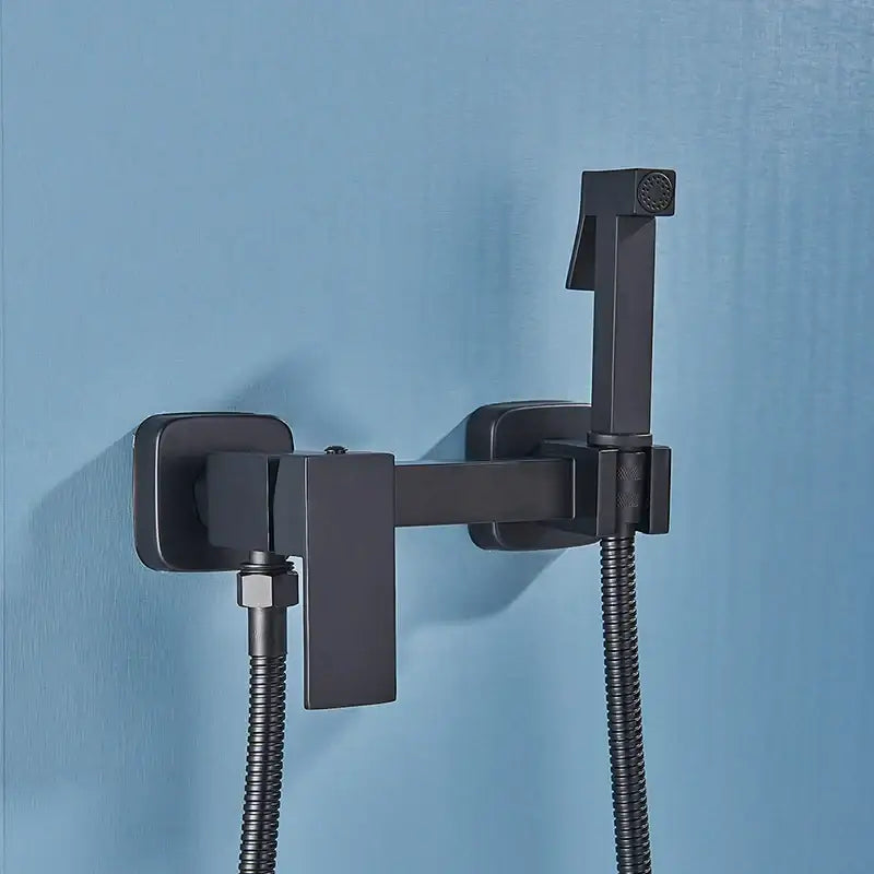 Modern black & stainless steel brass bidet faucet bathroom sprayer