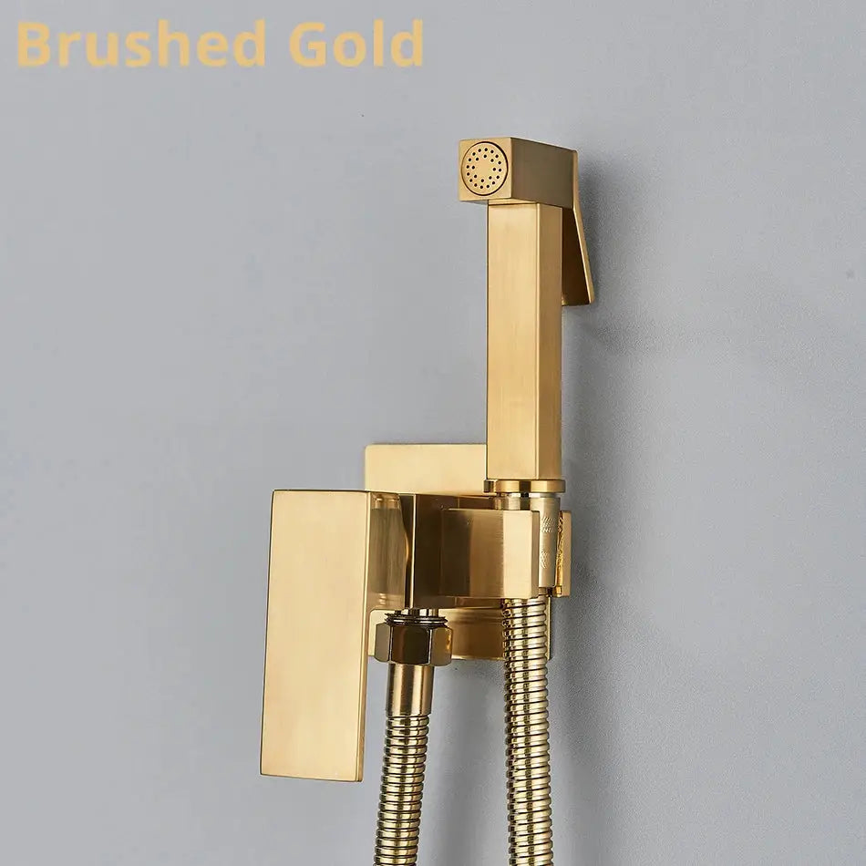 Modern black & stainless steel brass bidet faucet bathroom sprayer