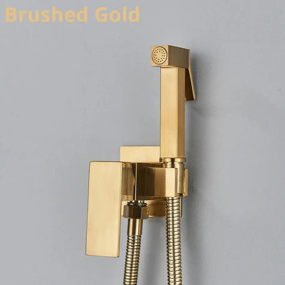 Modern black & stainless steel brass bidet faucet bathroom sprayer