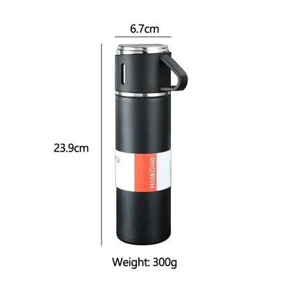Modern black stainless steel insulated water bottle gift set kitchen