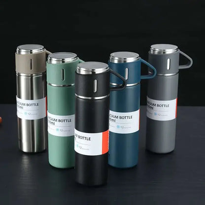 Modern black stainless steel insulated water bottle gift set kitchen