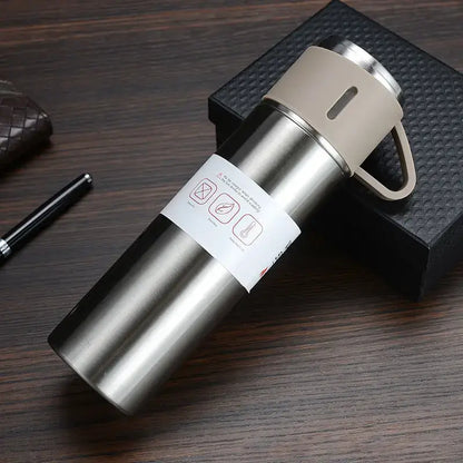 Modern black stainless steel insulated water bottle gift set kitchen