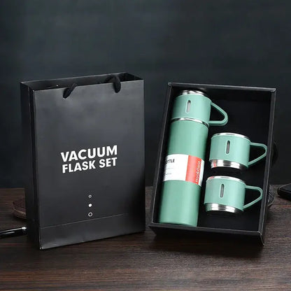 Modern black stainless steel insulated water bottle gift set kitchen
