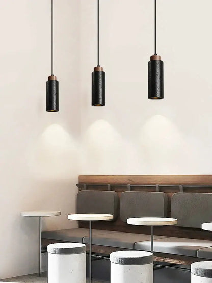 Modern black stone bedside chandelier bedroom pendant light