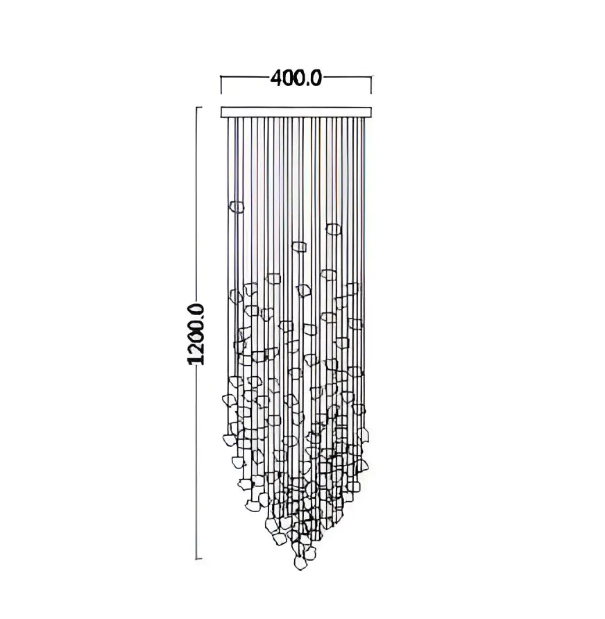 Modern black stone crystal chandelier hallway pendant light