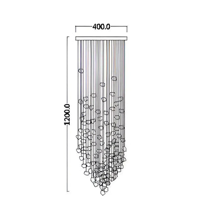 Modern black stone crystal chandelier hallway pendant light