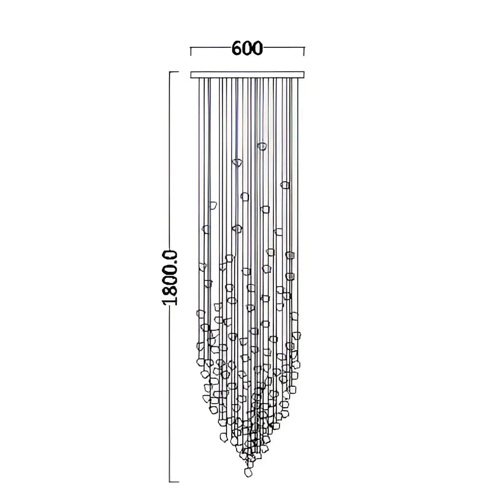 Modern black stone crystal chandelier hallway pendant light