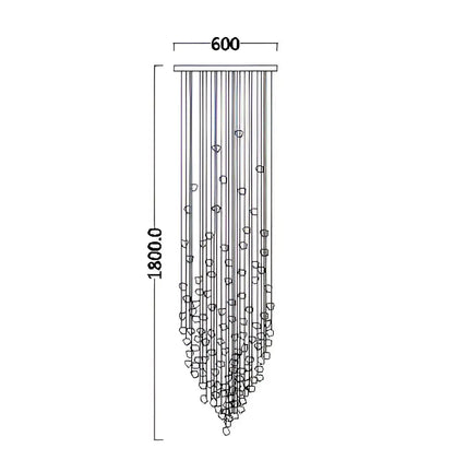 Modern black stone crystal chandelier hallway pendant light