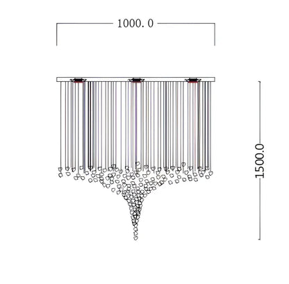 Modern black stone crystal chandelier hallway pendant light