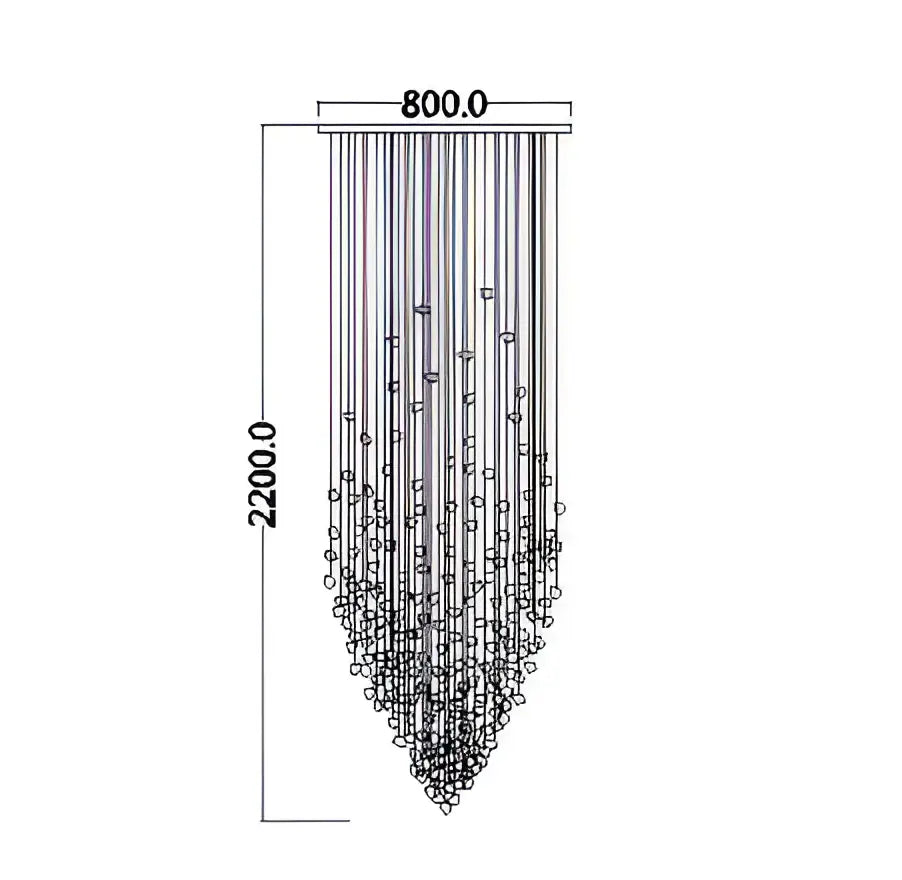 Modern black stone crystal chandelier hallway pendant light