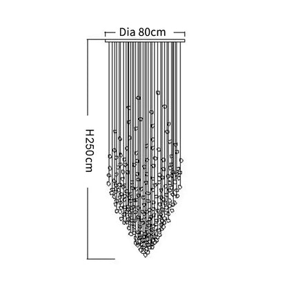 Modern black stone crystal chandelier staircase lighting