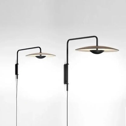 Modern black swing arm wall lamp bedroom iron art sconce