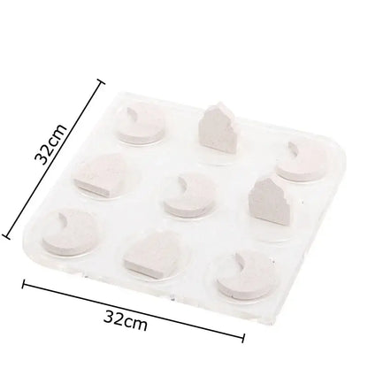 DecorBites™ Acrylic Tic-Tac-Toe Chessboard Set - Geometric Art Desk Decoration with Casual Chess Pieces