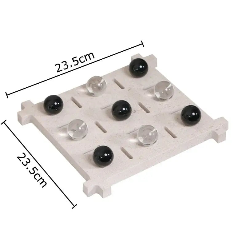 DecorBites™ Acrylic Tic-Tac-Toe Chessboard Set - Geometric Art Desk Decoration with Casual Chess Pieces