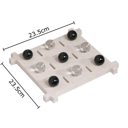 DecorBites™ Acrylic Tic-Tac-Toe Chessboard Set - Geometric Art Desk Decoration with Casual Chess Pieces